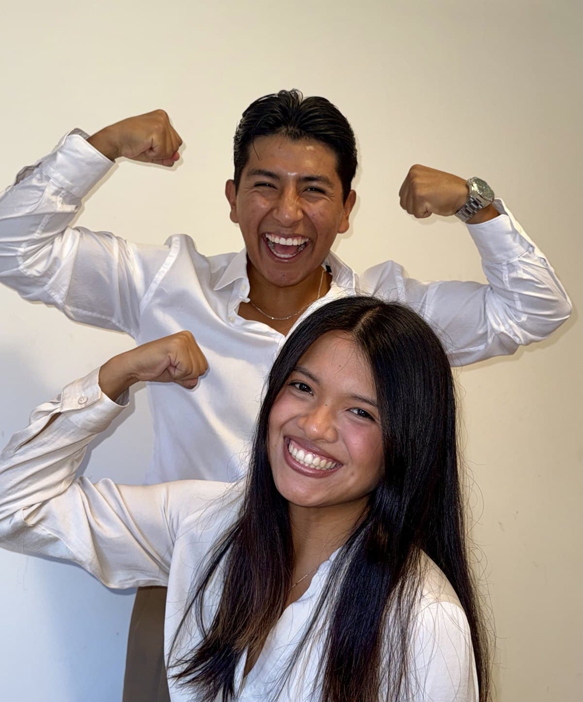 Angelo Díaz y Almendra Poma